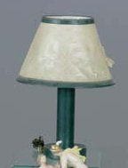 Lampe de salon en cuir vert avec piqûres...