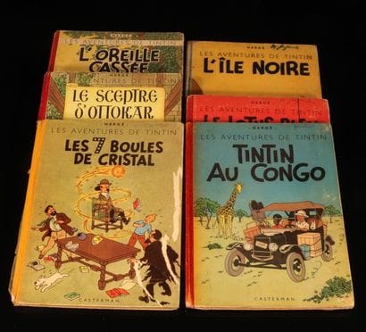 BD - Hergé lot de 15 bandes dessinées tintin...