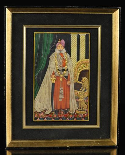 Large painting on ivory plate representing...