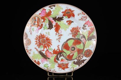 China set of 3 18th century plates with vegetal...
