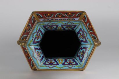 China Large cloisonne bronze vase Ming brand...