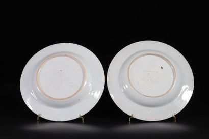 China pair of famille rose porcelain plates...