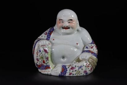China Large famille rose porcelain Buddha...