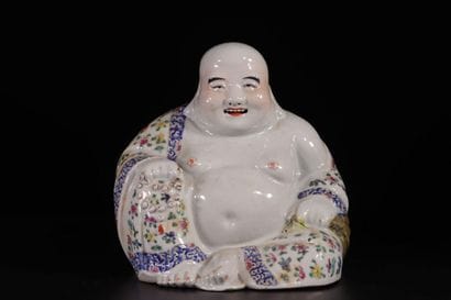China Large famille rose porcelain Buddha...