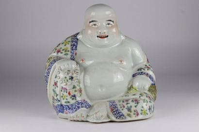 China Large famille rose porcelain Buddha...