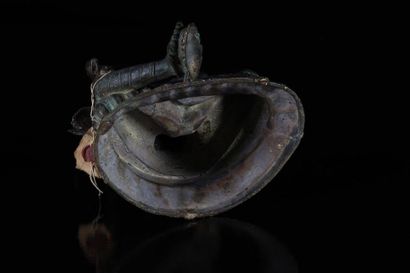 China Tibet great divinity in bronze with...
