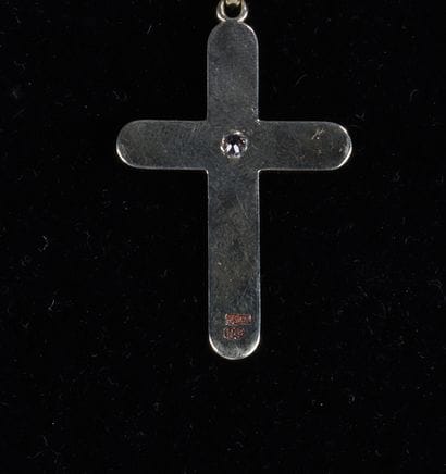 Croix pendentif FABERGÉ - Or jaune et émail...