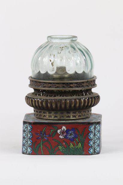 Chine lampe à opium en cloisonné 19ème bon...