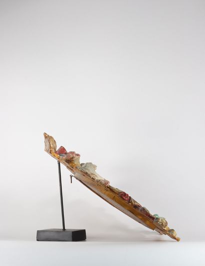 Miroir de style Rococo en bois polychrome
Dimensions:...