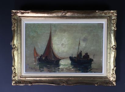 Louis Nattero (1870-1915) huile sur bois...