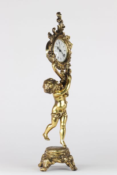 Pendulette réveil matin en bronze, fonctionnel
Dimensions:...
