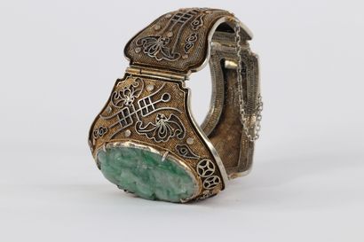 Chine somptueux bracelet surmonté d'un jade...