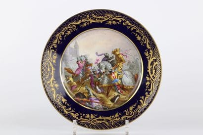 Porcelaine de Sèvres assiette à décor de...