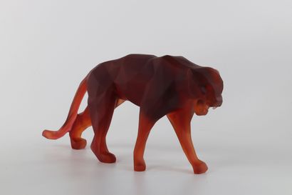Richard Orlinski Wild Panther Cristal rouge...