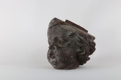 Têtes de Putti en bois sculpté époque Barroque...