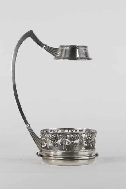 Rare porte bouteille Louis XVI Argent massif,...