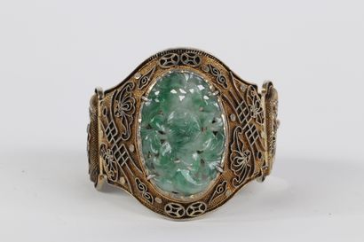 Chine somptueux bracelet surmonté d'un jade...