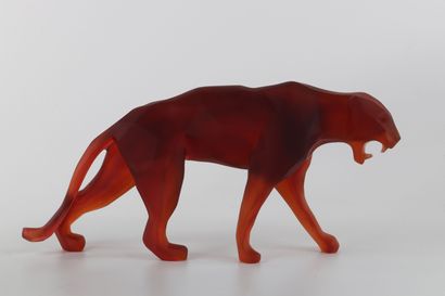 Richard Orlinski Wild Panther Cristal rouge...