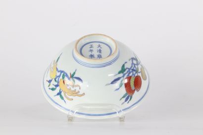 Bol Doucai à décor de fruits marque Yongzheng
Région:...