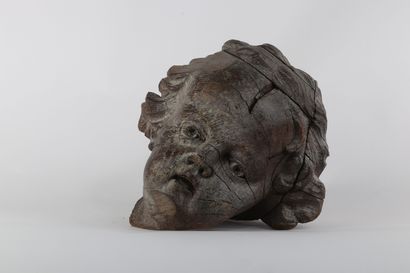 Têtes de Putti en bois sculpté époque Barroque...