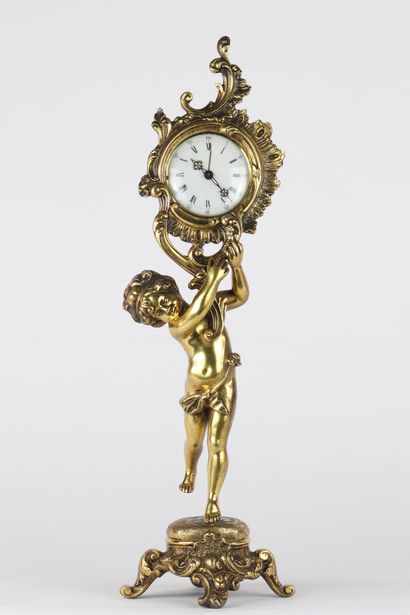 Pendulette réveil matin en bronze, fonctionnel
Dimensions:...