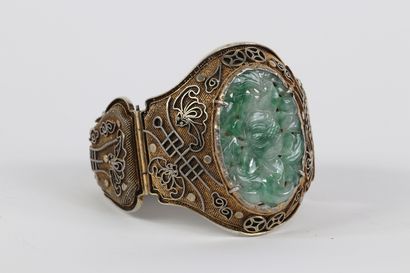 Chine somptueux bracelet surmonté d'un jade...