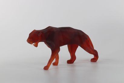 Richard Orlinski Wild Panther Cristal rouge...