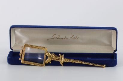 Salvador Dali Loupe Métal doré à l'or fin,...