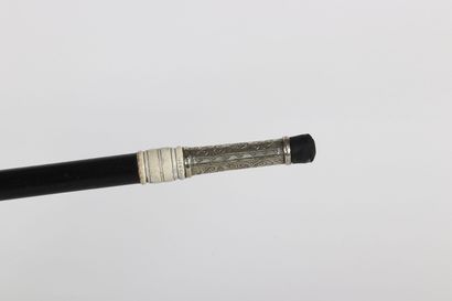 Canne ancienne mécanique - canne épée, argent...