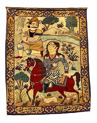 Tapis Kashan, Iran, scène de vie
Région:...