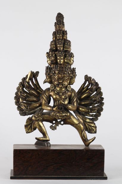 Bronze doré Tibétain Chakrasamvara 18ème
Dimensions:...