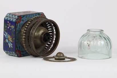 Chine lampe à opium en cloisonné 19ème bon...