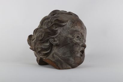 Têtes de Putti en bois sculpté époque Barroque...