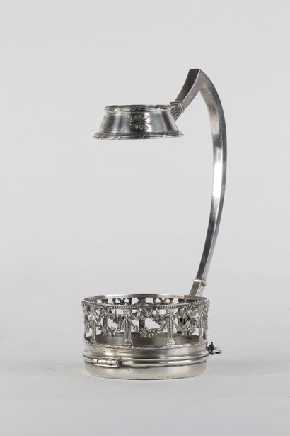 Rare porte bouteille Louis XVI Argent massif,...