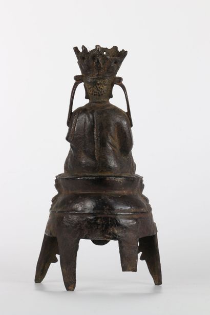 Lama en bronze travail Sino-Tibétain époque...