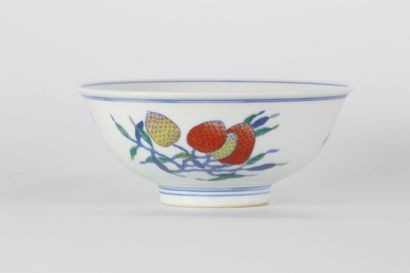 Bol Doucai à décor de fruits marque Yongzheng
Région:...