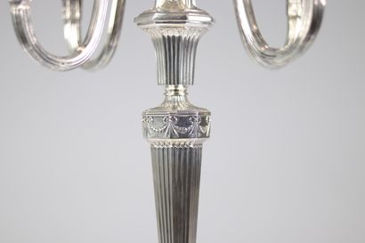 Chandelier 5 branches, argent massif 800...
