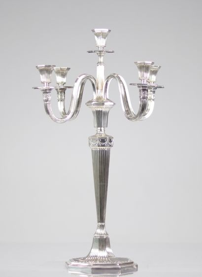 Chandelier 5 branches, argent massif 800...