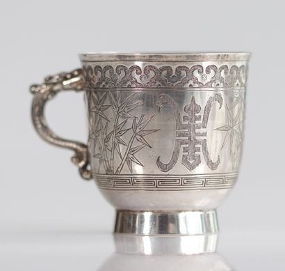 Chine théière et tasse en argent
Poids: 390...
