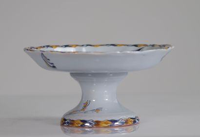 Ensemble de 6 assiettes + 1 compotier, décor...