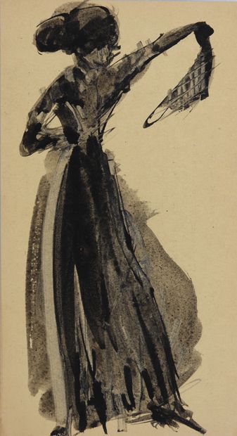 Leonor FINI (1907-1996) aquarelle 
