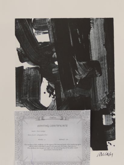 Pierre Soulages. N°20. Lithographie sur papier...