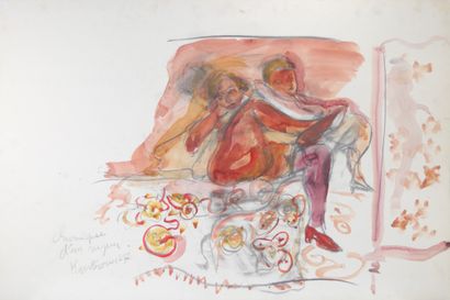 Serge KANTOROWICZ (1942) imposante aquarelle...
