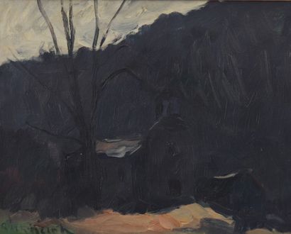 Richard HEINTZ (1871-1929) huile « chapelle...