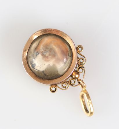 Pendentif boussole et cristal anglais (18k)...