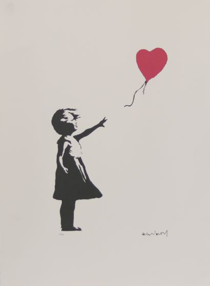 Banksy - Girl with Balloon. Lithographie...