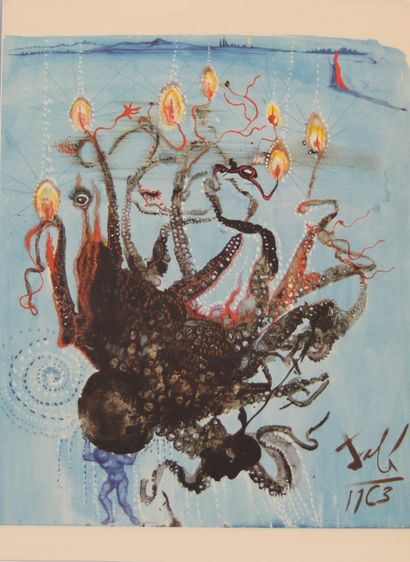 Salvador Dali. Carte de Noël original créé...
