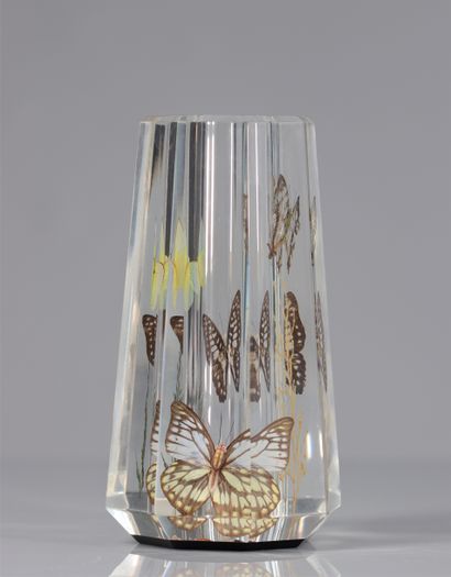 Belgique, vase en plexi avec inclusion -...