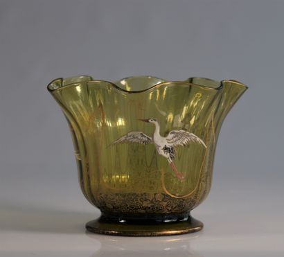 Cristallerie de Gallé, coupe aux grues et...