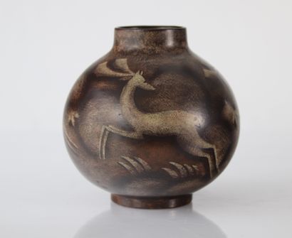 Charles Catteau Keramis rare vase à décor...